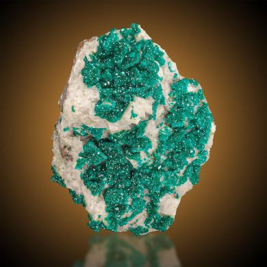 Dioptase  on Calcite