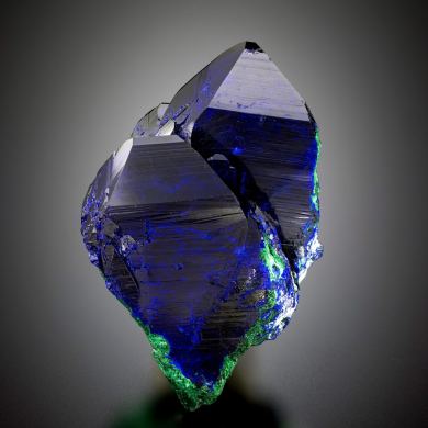 Azurite on Malachite