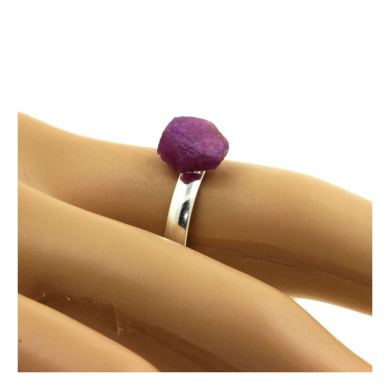 Silver Plated raw Ruby Ring. 9.71 ct.