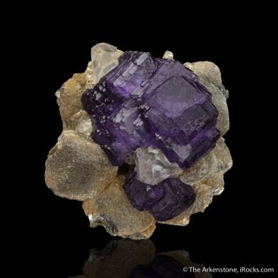 Fluorite with Quartz and Muscovite on Siderite