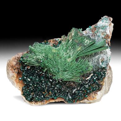 Malachite with Dioptase