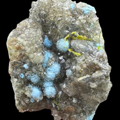 Plancheite, cerussite, duftite, quartz