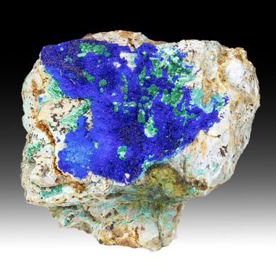 Azurite with Olivenite