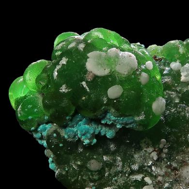 Cuprian Smithsonite, Aurichalcite, and Calcite