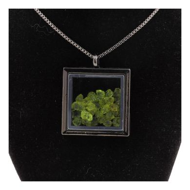 Raw Peridot necklace.