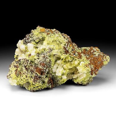 Wulfenite with Mimetite, Calcite