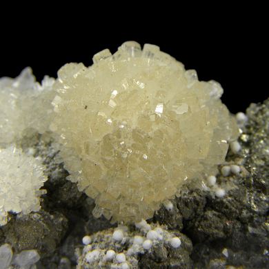 Wavellite (large crystals !) with Stannite and Augelite