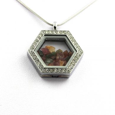 Raw multicolor Tourmaline necklace.