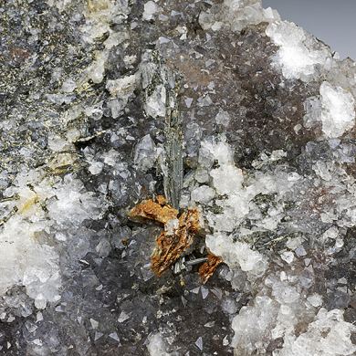 Emplektite with Quartz, Siderite