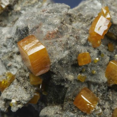 Wulfenite on Galena with Fluorite