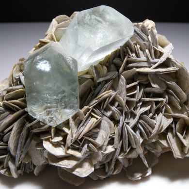 Aquamarine on Muscovite