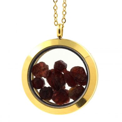 Raw Garnet necklace.