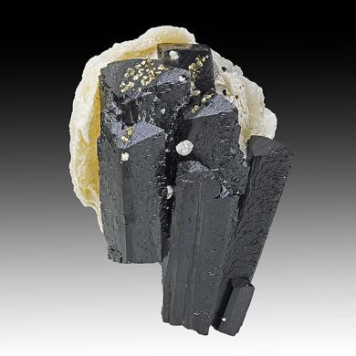 Ilvaite with Calcite, Pyrite