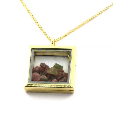 Raw multicolor Tourmaline necklace.