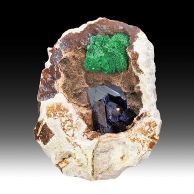 Azurite with Malachite