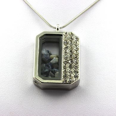 Raw Benitoite necklace.