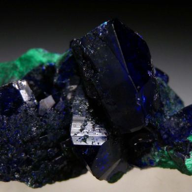 Azurite with Malachite