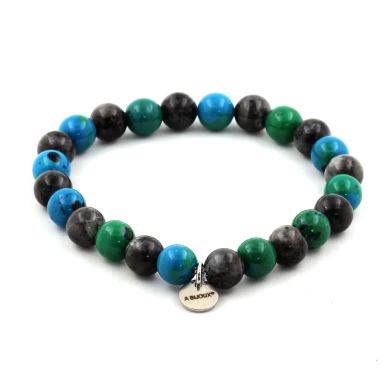 Chrysocolla + Labradorite Bracelet 8 mm Beads.