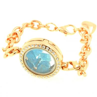 Raw neon blue Apatite strap Medallion 25mm model.