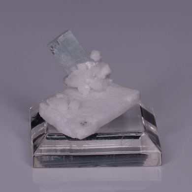 AQUAMARINE on ALBITE - Dassu, Braldu Valley, Shigar District, Gilgit-Baltistan, Pakistan