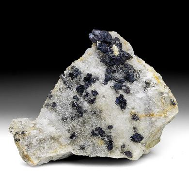 Covellite with Chalcocite, Quartz