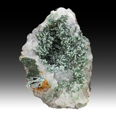 Malachite with Quartz