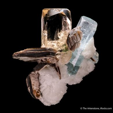 Topaz, Aquamarine, Muscovite, and Cleavelandite