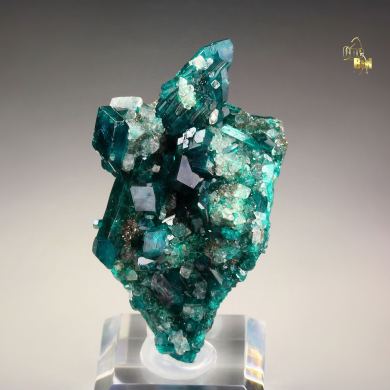 gemmy DIOPTASE, CALCITE