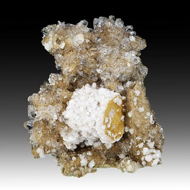 Bultfonteinite with Hydroxylapophyllite, Calcite