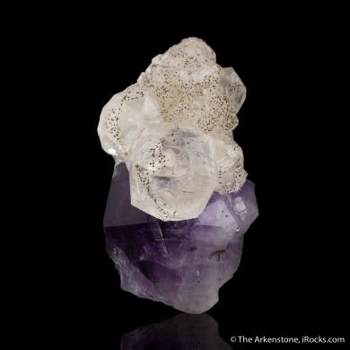 Calcite on Amethyst