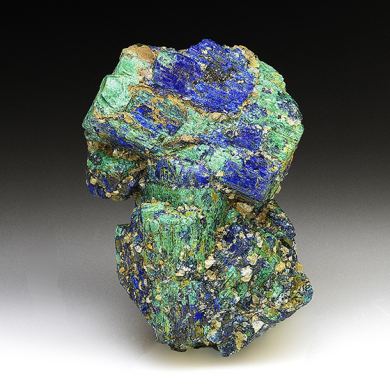 Chalcostibite with Azurite, Malachite