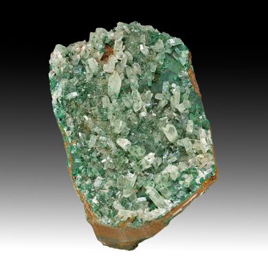 Barite with Malachite