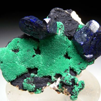 Azurite with Malachite