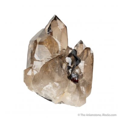 Smoky Quartz with Albite, Schorl and Spessartine