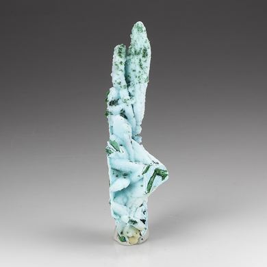 Chrysocolla pseudomorph with Malachite, Quartz