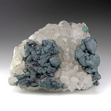 Malachite with Quartz