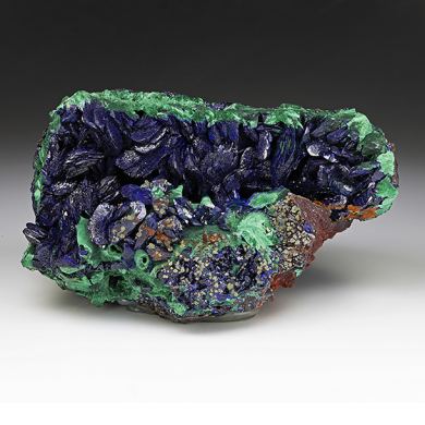 Azurite with Malachite