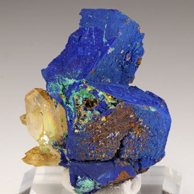 Azurite on Tetrahedrite