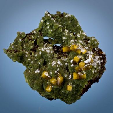 Mimetite With Wulfenite and Calcite