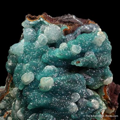 Adamite (var. cuprian and REE) with Smithsonite