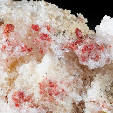 Cinnabar with Calcite, Gypsum