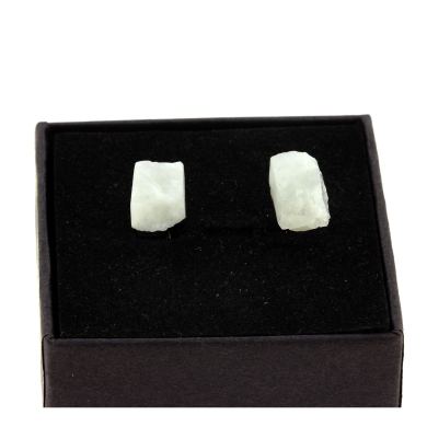 Raw Moonstone earrings. 9.75 ct.