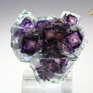 FLUORITE with PHANTOMS, PYRITE