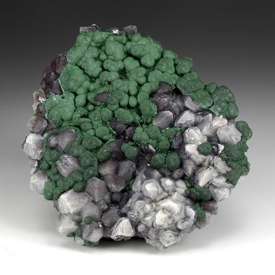 Malachite with Quartz