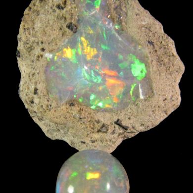 Opal: Rough and Cut