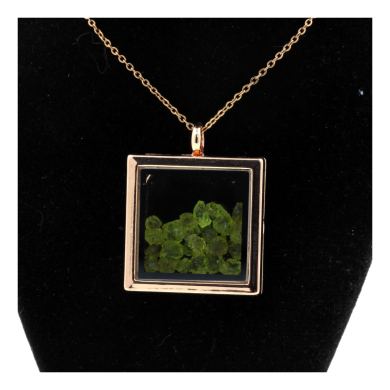 Raw Peridot necklace.