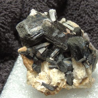 Schorl Tourmaline on Feldspar