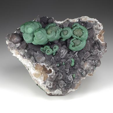 Malachite with Quartz