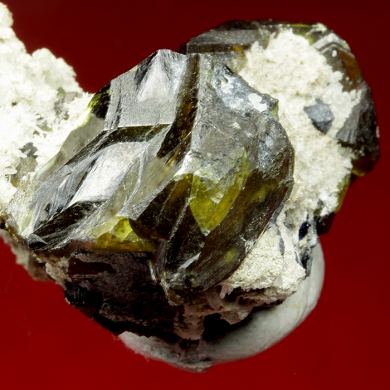 Sphalerite ( var. Cleophane ) on Quartz