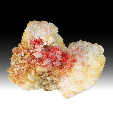 Cinnabar with Calcite, Gypsum